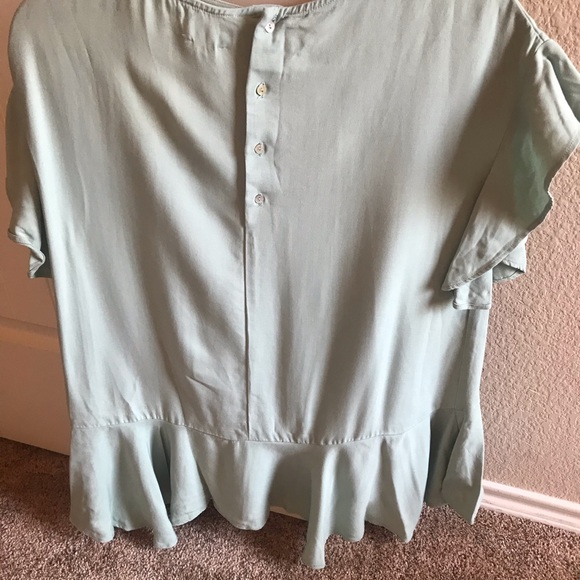 ZARA Mint Ruffle Top - Picture 4 of 4